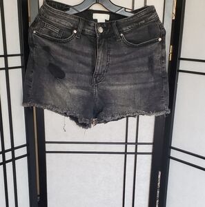 H&M Charcoal Distressed Jean Shorts